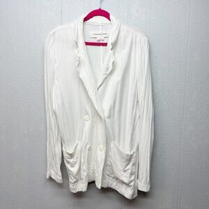 Treasure & Bond Linen Blend Double Breasted White Beach Blazer Womens Medium